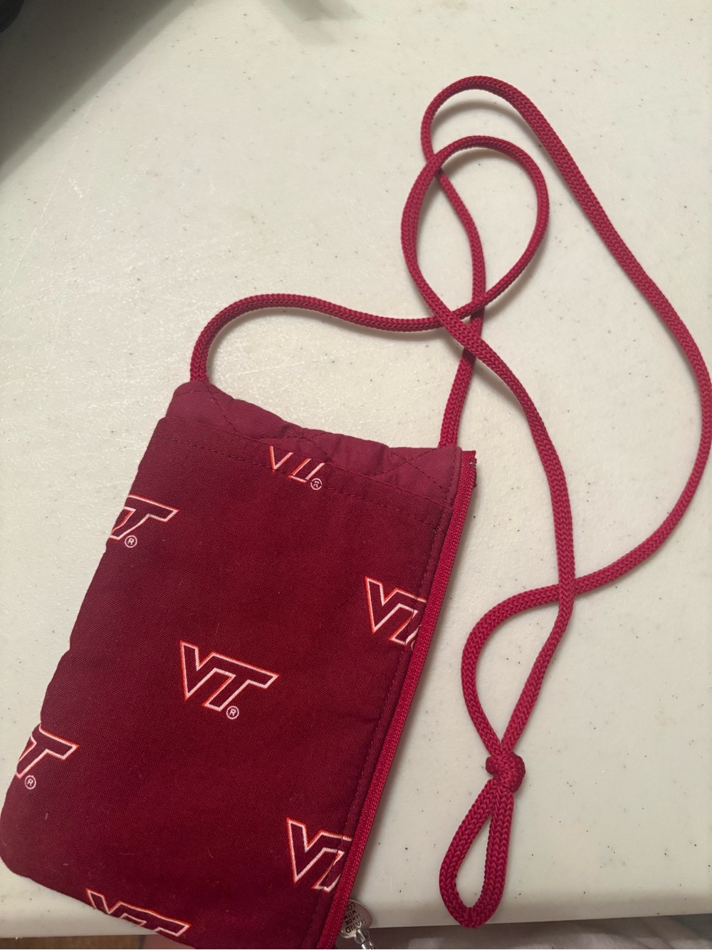 Virginia Tech Maroon Crossbody Phone Pouch